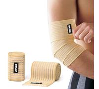 ONTYZZ Vendaje de Codo Soporte 1 Par Alta Elasticidad Vendaje de Muñeca Soporte de Mano para Deporte Gimnasio Corriente Sentarse en Cuclillas Entrenamiento Tobillera Vendaje de Tobillo Beige/90cm