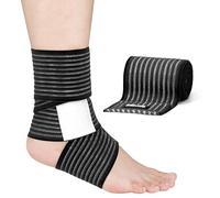 ONTYZZ Vendaje de Codo Soporte 1 Pieza Alta Elasticidad Vendaje de Muñeca Soporte de Mano Piezaa Deporte Gimnasio Corriente Sentarse en Cuclillas Entrenamiento Tobillera Vendaje de Tobillo Negro/90cm
