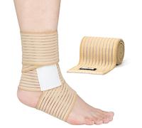 ONTYZZ Vendaje de Codo Soporte 1 Pieza Alta Elasticidad Vendaje de Muñeca Soporte de Mano Piezaa Deporte Gimnasio Corriente Sentarse en Cuclillas Entrenamiento Tobillera Vendaje de Tobillo Beige/90cm
