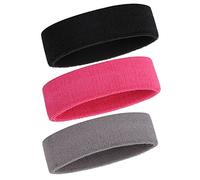 ONUPGO Diademas deportivas para hombres y mujeres, 3 diademas deportivas que absorben la humedad atléticas de tela de rizo de algodón