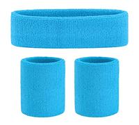 ONUPGO Muñequeras muñequeras de Diadema Set (3 Piezas) Diadema Deportiva Muñequeras con Banda de Toalla Muñequera de Tela de Toalla Ejercicio atlético Muñequera de Baloncesto