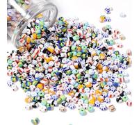ONURTH 600 Uds. Cuentas de Cristal a Rayas Verdes y Azules de 4MM para Hacer Joyas, Pulseras, Manualidades, Collares, Pendientes, Cuentas de Cristal DIY para Manualidades