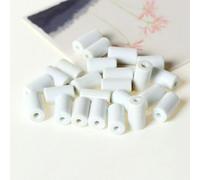 ONURTH Cuentas de Porcelana cilíndricas Negras, 17x9mm, 20/50 Uds., Cuentas de Porcelana Hechas a Mano para Hacer Joyas, Pulseras, Cuentas espaciadoras, Manualidades DIY