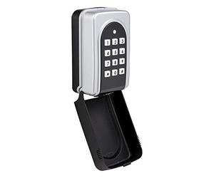 ONVAYA® Caja fuerte electrónica para llaves con código numérico ajustable individualmente, montaje en pared, carcasa de metal resistente a la intemperie para interior y exterior, código maestro