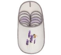 ONVAYA® Pantuflas para invitados ABS | Abeja en lavanda | Juego de 6 | Suela antideslizante | Pantuflas de fieltro | Talla 36-45 Zapatillas de casa de invitados, Abeja beige en lavanda, 36/45 EU