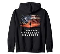 Onward Christian Soldiers - Faith Vintage Flag USA Graphic Sudadera con Capucha