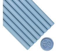 ONWINPOR - 8 varillas de sellado de cera para sello de cera, 8 varillas de sello de cera para pistola de pegamento de 0.43 pulgadas, ideales para invitaciones de boda, paquetes de vino, sobres de tarjetas, envoltura de regalo (azul polvo)