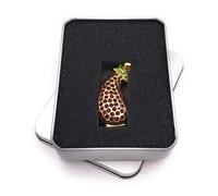 Onwomania Berenjena Vegetal Dorada Memoria USB Stick en Caja de Regalo de ALU 16 GB USB 2.0