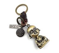 Onwomania - "Creencia de cuero de Buda Llavero: amuleto de la suerte de metal ideal como regalo, por ejemplo, para el mejor amigo, el mejor amigo, mamá, para hombres, mujeres y niños