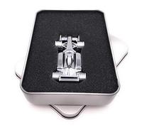 Onwomania F1 Racing Car Race Car Racing Metal Silver Memoria USB Stick en Caja de Regalo de ALU 16 GB USB 2.0