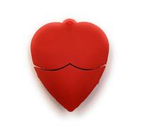 Onwomania Heart in Red Rubber Funny USB Stick 16 GB USB 3.0 Memory Stick Soporte de Datos