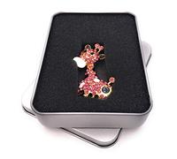 Onwomania Jirafa Lindo Animal Desierto Oro Rosa Brillo Rhinestone Memoria USB Stick en Caja de Regalo de ALU 16 GB USB 2.0