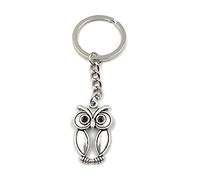 Onwomania Llavero búho pájaro con ojo de bala colgante de metal encanto