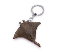 Onwomania Llavero de madera Skate Flatfish Submarino Peces Animal Cartílago Colgante Encanto