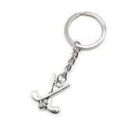 Onwomania Llavero de metal con forma de bola de hockey en caja de regalo de aluminio, ideal para regalar, plata, Talla única