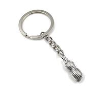 Onwomania Llavero de metal con forma de cacahuete en caja de regalo de aluminio, ideal para regalar, plata, Talla única