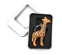 Onwomania Llavero Madera Jirafa Mamífero Cloven Hoofed África Desierto Arena Colgante En caja de regalo