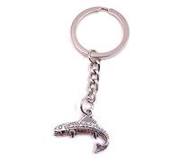Onwomania Saibling - Llavero de metal para pesca de trucha, amuleto de la suerte en caja de regalo de aluminio, ideal para regalar, plata, Talla única