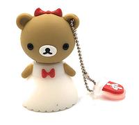Onwomania Teddy Bear Bride Wedding Pictures Funny USB Stick 128 GB USB 3.0 Memory Stick Portador de Datos
