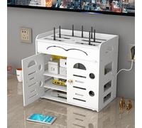Onxyrbyte Soporte Router WiFi Pared,Enrutador WiFi Soporte Flotante,Cocultar Router WiFi,Cajade Almacenamiento De Enrutador,Oculta Cables Y Alambres Desordenados,para DecoracióN del Hogar