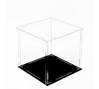 Onxyrbyte Vitrina De AcríLico Transparente,Vitrina De AcríLico,Cubo De AcríLico,Vitrinas para Colecciones,Apilable,con Base Negra,para Coleccionables,Juguetes De Joyas Colecciones