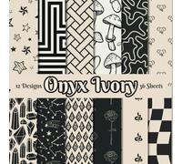 Onyx Ivory Scrapbook Paper Craft Pad: 12 Black & Beige Boho Patterns Designs, 36 Double-Side Sheets (3 Sheets Per Design) Printed on 8.5"x8.5" Sized ... Paper Craft, Collage, Cardstock and More!
