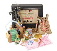 Onza Cesta de chocolates para regalar por Reyes Magos - Pack Camello de Fieltro con Surtido de Chocolatinas y Dulces navideños - Chocolates y Carbón dulce para regalar Reyes Magos (Pack 3 Camellos)
