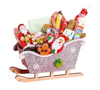 Onza. Cesta regalo de Chocolates navideños. Lote de Navidad con chocolatinas. Trineo Navideño relleno de un gran surtido de Chocolates de Papá Noel, Lacasitos, Carbón. Bombones para regalar.