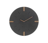 ONZENO Reloj de Pared de Diseño 'The Woody.' Sin Tic-TAC, Cuarzo Silencioso, diámetro 46 cm, Fondo 3,3 cm, Negro/marrón