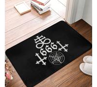 OOAHJEID Felpudo Alfombra Antideslizante para Cocina, baño y baño con la Cruz del Leviatán, Satán 666, Baphomet, símbolos satánicos