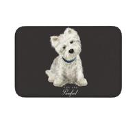 OOAHJEID Felpudo para Puerta de Entrada con diseño de Perro Westie West Highland White Terrier, Alfombra para Cocina, baño, balcón