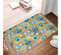OOAXBEED Alfombra Griega Mati Mataki Matiasma con diseño de Mal de Ojo para Puerta de Entrada, Suelo, Exterior, baño, Cocina, dormitorio-20x32 Inch