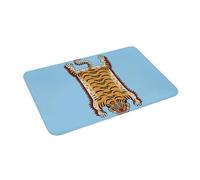 OOAXBEED Alfombra TIBETANA Tigre 1 Azul Claro, Felpudo Antideslizante, Alfombra para Cocina, Entrada, hogar, baño, Alfombrillas