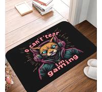 OOAXBEED Alfombrilla Antideslizante superabsorbente con diseño de Zorro Gaming y Texto O Can't Tear I'm Gaming (¡No Puedo romperlo! ¡Estoy Jugando!) - Suave y de Secado rápido