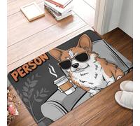 OOAXBEED Felpudo Antideslizante con diseño de Corgi No Soy una Persona madrugadora, Ideal para la Entrada de la Cocina, el Dormitorio y el hogar.