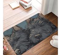 OOAXBEED Felpudo Antideslizante con diseño de Perro Scottish Terrier Que Duerme en la Cama, Ideal para la Entrada de la Cocina y el balcón.