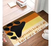 OOAXBEED Felpudo Antideslizante con el Significado de la Bandera de la Hermandad LGBT Gay Bear, para la Entrada de la Cocina, el hogar y la Sala de Estar.