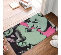 OOAXBEED Felpudo Antideslizante con la Novia del Monstruo de Frankenstein, Alfombra para la Entrada de la Cocina, el baño, la Sala de Estar