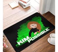 OOAXBEED Felpudo Antideslizante con luz Verde de Kim Possible, Alfombra Duradera para la Entrada de la Cocina, el hogar y el Dormitorio.
