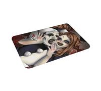 OOAXBEED Felpudo Antideslizante de Terrifier 2: La niña pálida y el Payaso Art para la Entrada de la Cocina, el Dormitorio y el hogar.