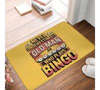 OOAXBEED Felpudo Antideslizante para baño, Cocina y Garaje. Nunca Subestimes a un Anciano Que Juega al Bingo.-24x36 Inch
