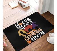 OOAXBEED Felpudo Antideslizante para Halloween, diseño de Hocus Pocus I Need Coffee To Focus, para Cocina, Entrada, hogar, Dormitorio