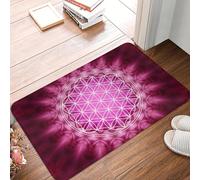 OOAXBEED Felpudo con diseño de Flor de la Vida, Antideslizante, con diseño de Mandala de geometría Sagrada, para baño, Cocina y Dormitorio.-16x24 Inch