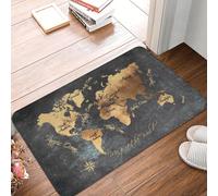 OOAXBEED Felpudo con diseño de Mapa del Mundo, Antideslizante, para baño, Cocina, jardín, Garaje, entrada-24x36 Inch