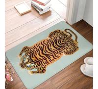 OOAXBEED Felpudo con diseño de Tigre Tibetano Dorado, Antideslizante, para baño, Cocina y Sala de Estar.-16x24 Inch