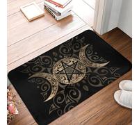 OOAXBEED Felpudo con Pentagrama de la Diosa de la Triple Luna para Puerta de Entrada, Antideslizante, de Secado rápido, pagano, Wiccan, para baño-24x36 Inch