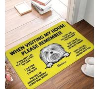 OOAXBEED Felpudo de Entrada con diseño de Perro maltés, Antideslizante, de Secado rápido, para Exteriores, para Cocina, Dormitorio y Entrada