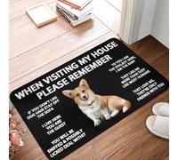 OOAXBEED Felpudo de Pembroke Welsh Corgi, Antideslizante, Cocina, el baño y la Sala de Estar.-20x32 Inch