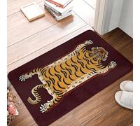 OOAXBEED Felpudo de Tigre Tibetano Antideslizante para Entrada, baño, Cocina, Puerta de Garaje, Alfombra de Piel de animal-20x32 Inch