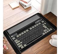 OOAXBEED Felpudo para Puerta de Entrada del Commodore Amiga, Antideslizante, Absorbente, para Interiores, con el Logotipo C64, para Ordenador, Suelo, baño, Entrada